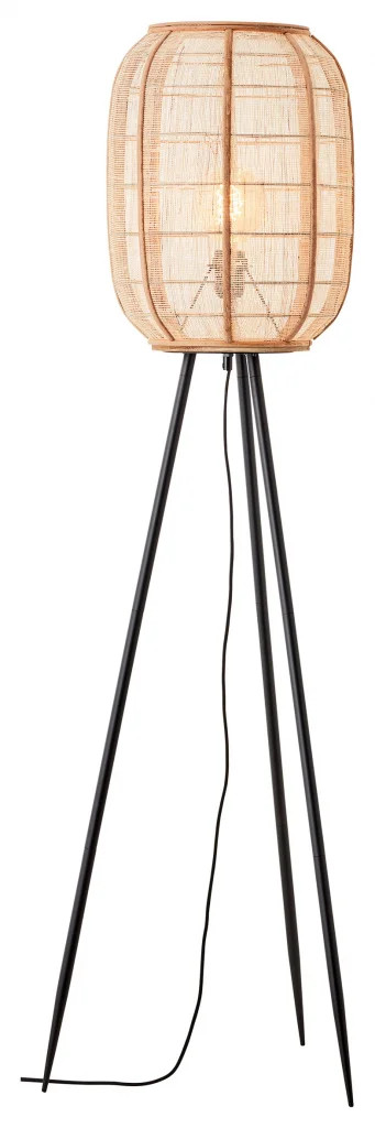 Floor Light Black Zaire Natural Linen Matt Endon 101687