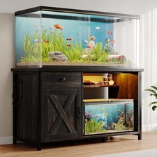 55 Gallon Metal Aquarium Stand Fish Tank Stand Storage Cabinet w/Power Outlet