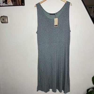 New Gudrun Sjoden Blue Purple Kleid Dripp Sleeveless Dress Women s XXL Modal