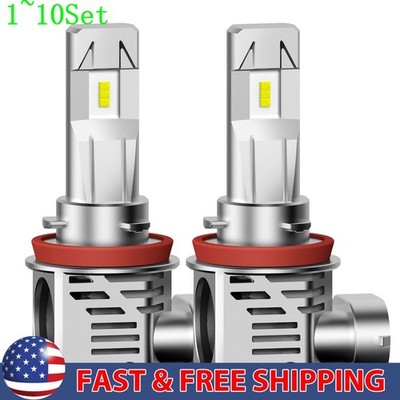 H11 H8 H9 High Beam Low LED Headlight Kit Bulb Super Bright 6500K White 1-10Set
