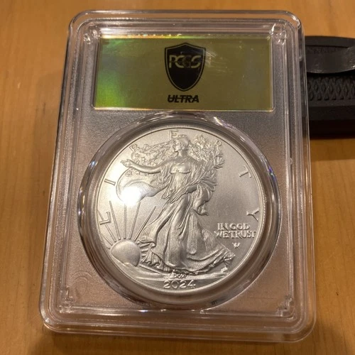2024-W Burnished Silver Eagle PCGS SP70 Ultra Breaks GOLD RUSH Label ⭐️Pop 150⭐️