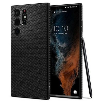 Spigen Liquid Air Hülle für Galaxy S22 Ultra, Mattschwarz