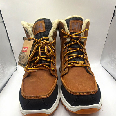 Helly Hansen Insulated Faux Fur Lined Leather Ankle Hiking Boots Brown/Black 10