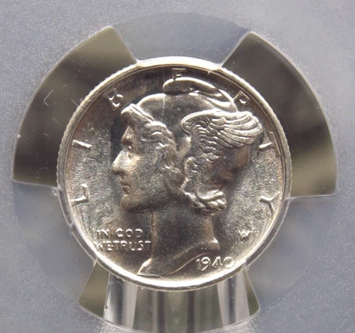 1940 "S" Mercury SILVER Dime 10c PCGS MS66 FB #589 *FULL BANDS* Gem BU ECC&C Inc