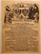 Affiche originale ancienne V. Prouvé 1918 Les Nationalités Opprimées /RS4525