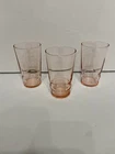 HAZEL ATLAS 3 Moderntone Depression Era Pink Small Tumbler Juice Cordial Glasses