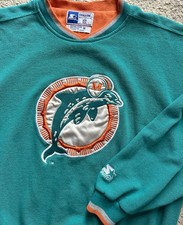 Vintage Starter Miami Dolphins Crewneck Sweater Sz Medium