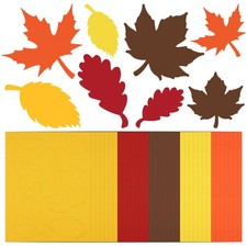 280 PCS Colored Fall Autumn Maple Leaf Paper Cutouts Bulletin Board Scrapbook