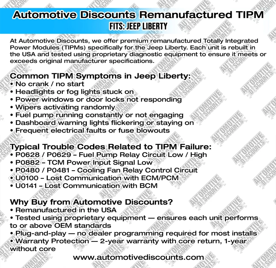 2011 Jeep Liberty OEM TIPM 68244884AA PROGRAMMED PLUG & PLAT READY - Image 3 of 4