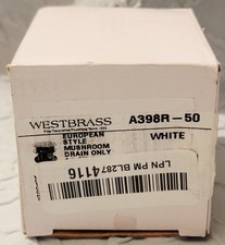 Westbrass A398R-26 1-1/2" White Coarse Thread Mushroom TipToe Bathtub Drain Stop