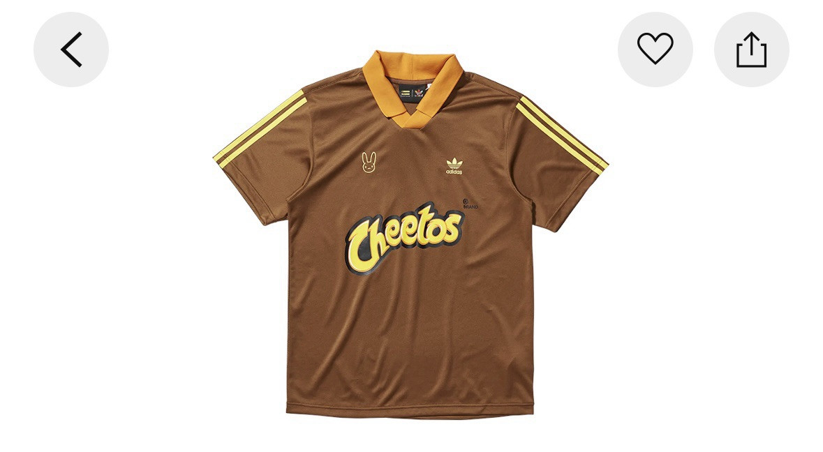 LIMITED EDITION BAD BUNNY-CHEETOS - ADIDAS BROWN JERSEY SIZE L