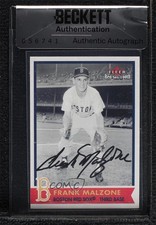 BAS 2001 Fleer Red Sox 100th Frank Malzone #42 Seal of Authenticity Auto ow6