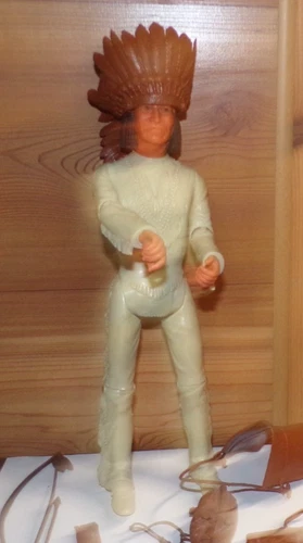 Vintage 60's Marx Johnny West Indian GERONIMO Action Figure  w/Some Accessories