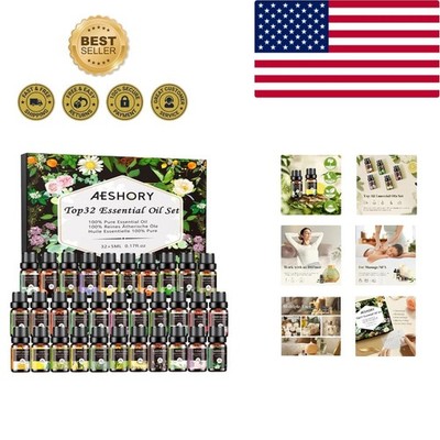 32x5ml Essential Oils Kit - Perfect for Skin, Hair, and Home Fragrances