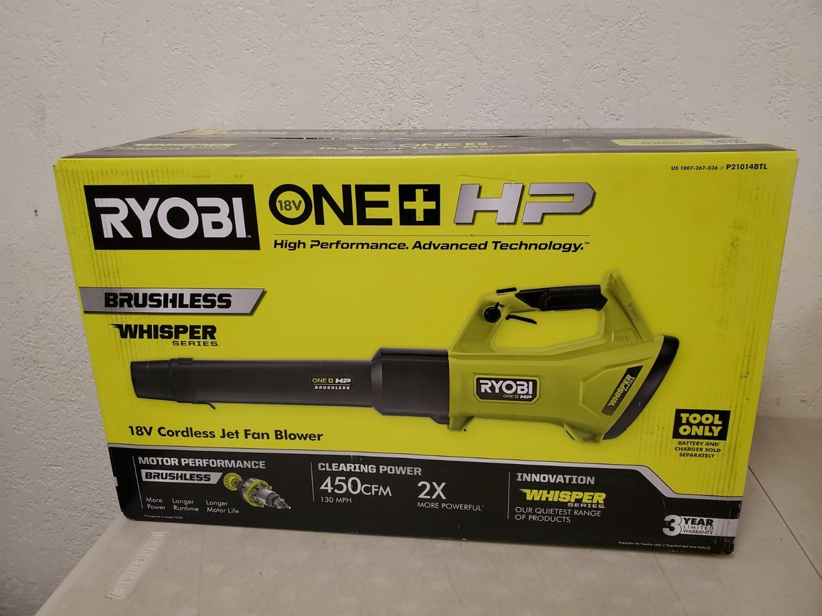 Ryobi 18V ONE+ HP Brushless Whisper 450CFM Handheld Leaf Blower