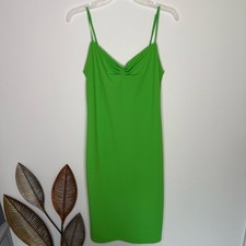 J5 NWT Zara Green Slip Dress Adjustable Straps Cinched Bust