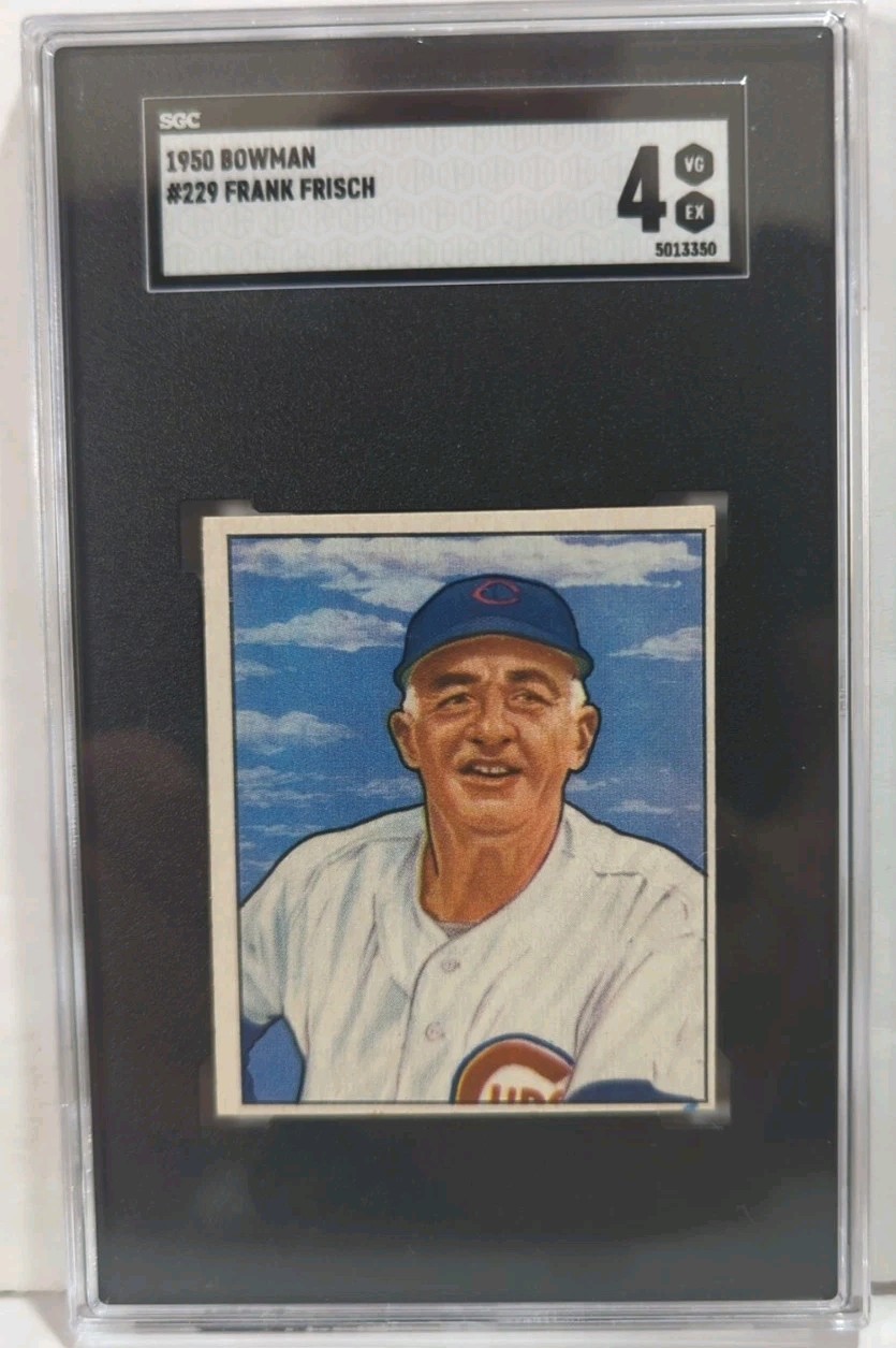 1950 Bowman FRANKIE FRISCH Chicago Cubs #229 SGC 4 VG/EX Condition