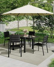 Set of 4 Stacking Textilene Garden Chairs Outdoor Patio Dining Chairs Cafe Seat