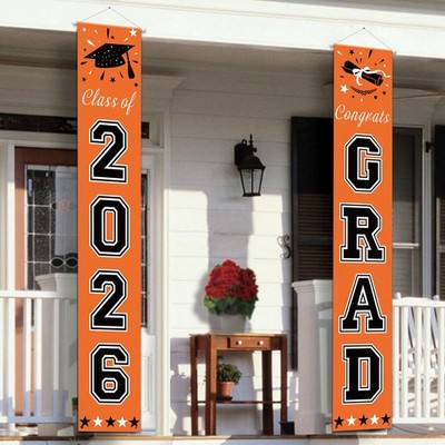 DAZONGE 2026 Graduation Party Decorations 70 inches x 12.6 inches, Orange