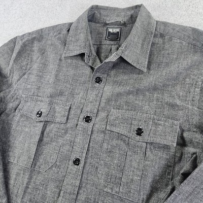 Todd Snyder New York Mens Medium Gray Chambray Utility Work Shirt Portugal