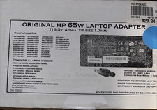 Genuine HP 65W 18.5V 4.94A laptop Adapter yellow tip 1.7mm with power cord