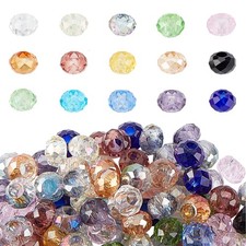 100pcs Crystal Glass Beads 8x5mm Faceted Large Hole Beads European Rondelle S...
