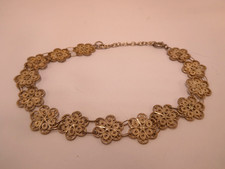 VINTAGE 925 STERLING SILVER FILIGREE ANKLET CHAIN