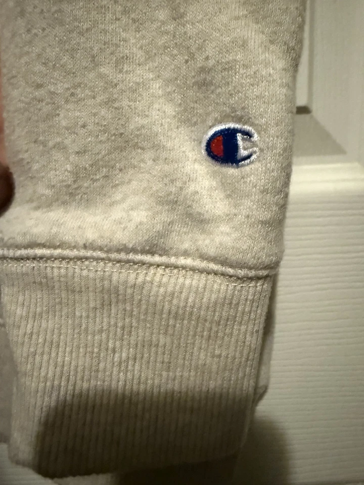 Champion Crema Cuello en V Sudadera Mujer’s L Pullover Manga Larga Informal Foto 3 de 4