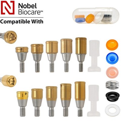 US Locator Attachment Abutment Conical NP/RP & Male Cap Inserts For Nobel Active