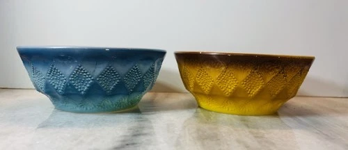 Vintage Anchor Hocking Fire-King Kimberly Diamond Pattern Cereal Bowls Set of 2