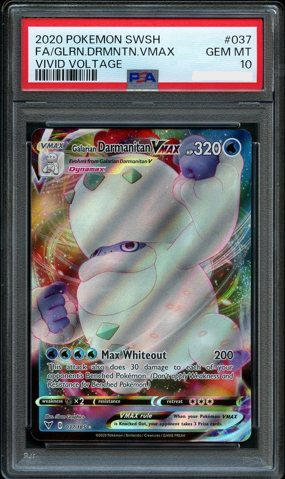 Pokemon Vivid Voltage Galarian Darmanitan VMAX 037 PSA 10
