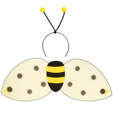 Set Biene Tiara und Flügel Kinder Haarreif  Kostüm Verkleidung  Karneval