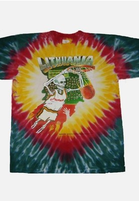 GRATEFUL DEAD Original 1992 design Lithuania Olympic Basketball Tie Dye T- shirt