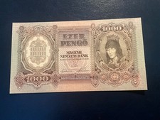 1,000 Hungary Pengo banknote dated 1943 UNC