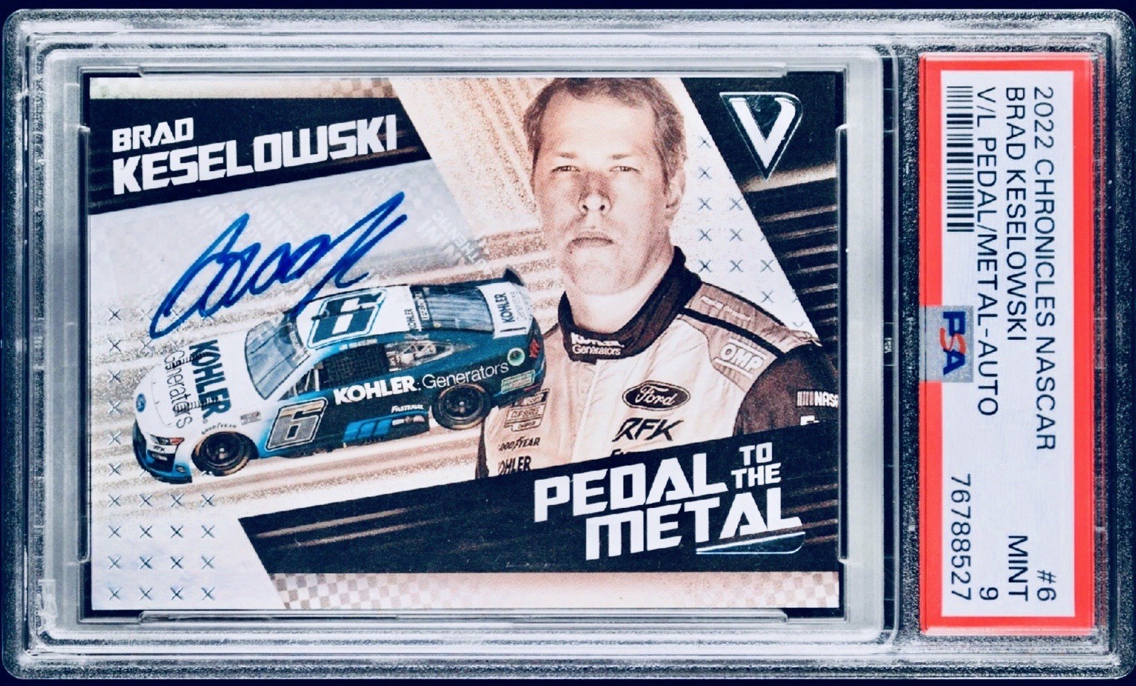 Brad Keselowski 2022 Chronicles NASCAR Pedal To The Medal Auto PSA 9 PLEASE READ
