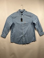 Lauren Ralph Lauren Dress Shirt 17 32/33 XL Regular Fit Ultraflex Plaid Blue NWT