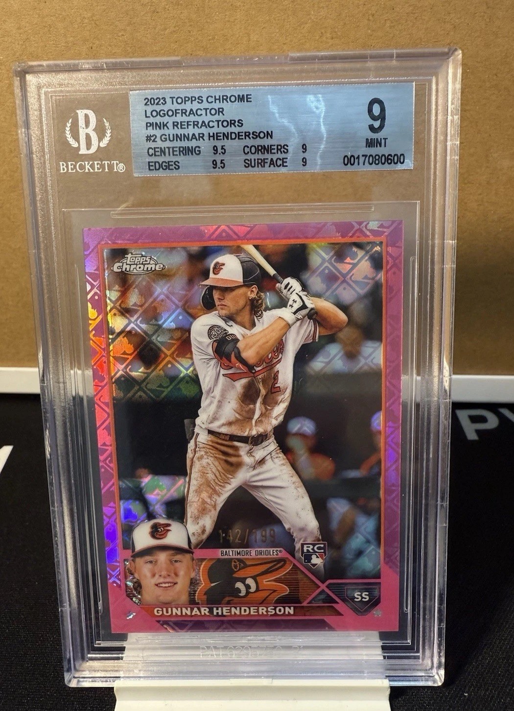 2023 Topps Chrome Logofractor Edition -Gunnar Henderson Pink Refractor /199 (RC)