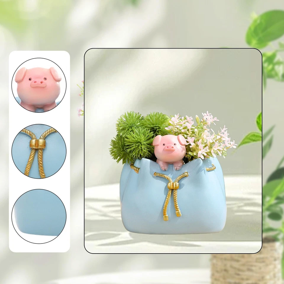 Handbag Flower Vase Sculpture Bonsai Craft Decor Collection Resin Flower Pot - Image 2 of 4
