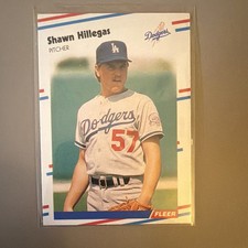 Fleer 1988 Shawn Hillegas RC Rookie #519 Los Angeles Dodgers Base Card. rookie card picture