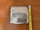 Vintage Art Deco Silver Plated Cigarette Case with monogram 3.25”x 3.25”.