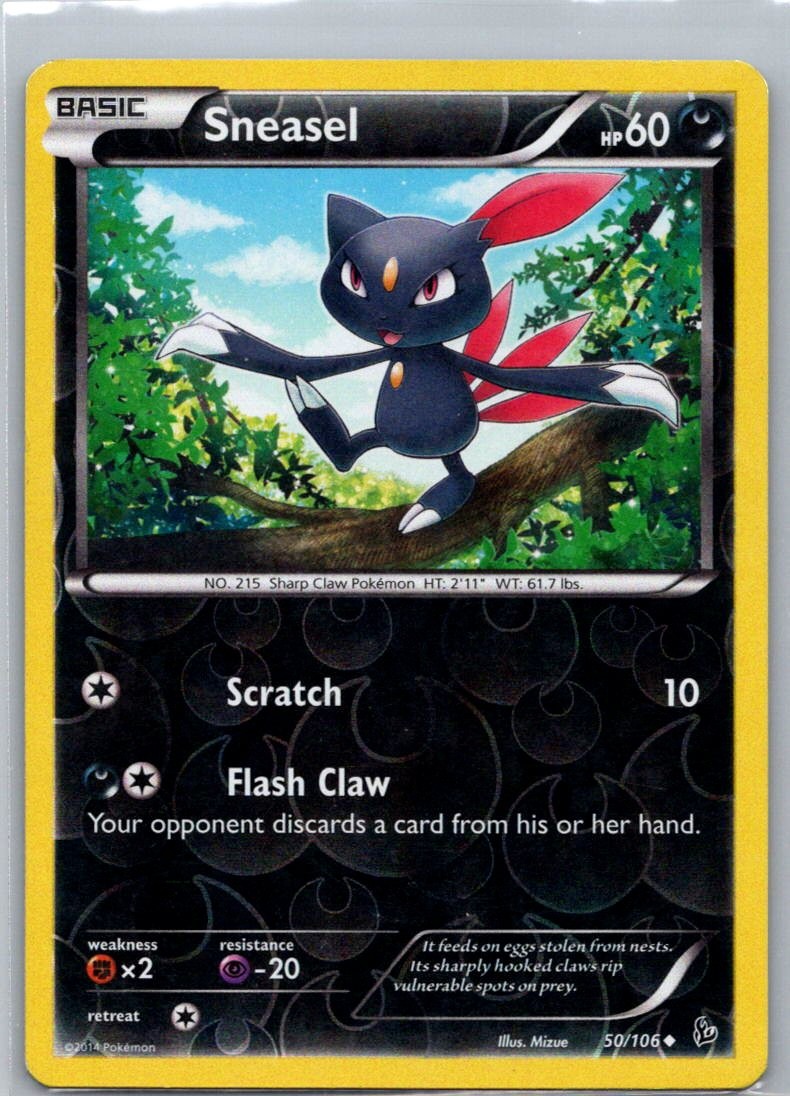Pokemon TCG Sneasel 50/106 Flashfire Rev Holo LP