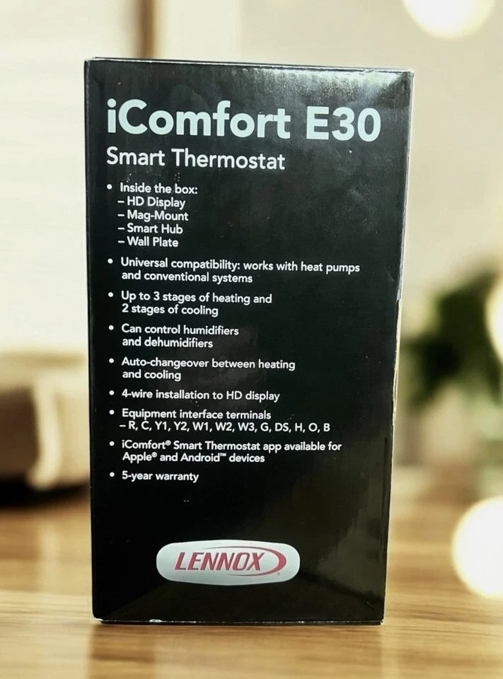 Lennox iComfort E30 Programable WiFi Touchscreen Smart Thermostat HD Display - Image 4 of 4