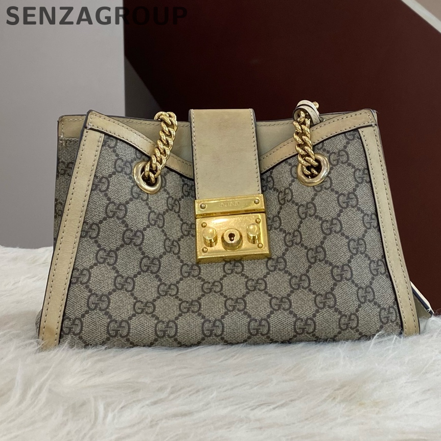 Gucci GG Marmont Mini Chain Shoulder Bag in White Gold - Classic Women's