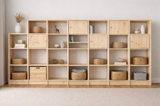 Regal Regalsystem Bücherregal Holz Kiefer massiv natur flexibel & erweiterbar