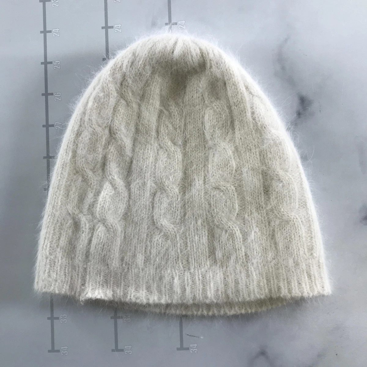 Jen Angora Beanie with Finn Raccoon Pom Pom in Mint