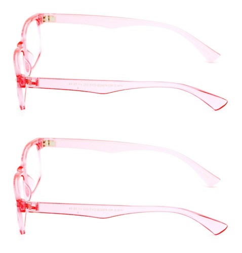 2 Pairs Blue Red Frame Rectangular Reading Glasses - Lightweight Simple Readers - Picture 16 of 22
