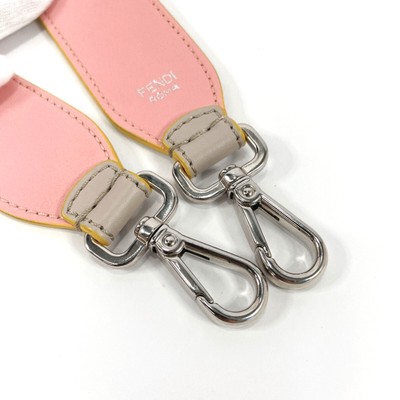 FENDI Shoulder strap Strap you charm bicolor leather pink/Light