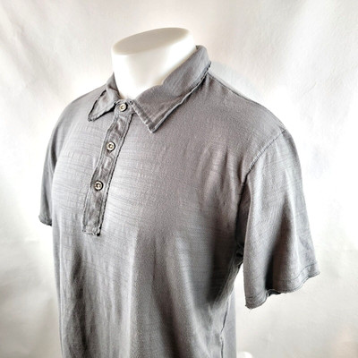 BKE Shirt Mens Medium Gray Polo Cotton Blend Short Sleeve Distressed Modern