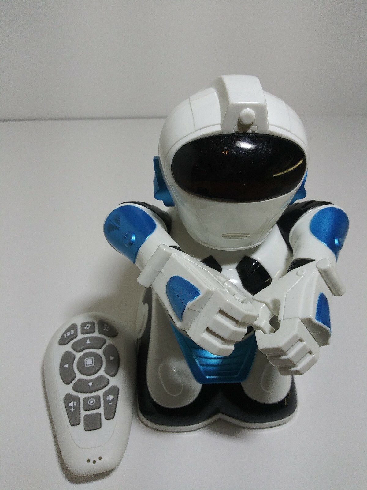 little blue robot toy