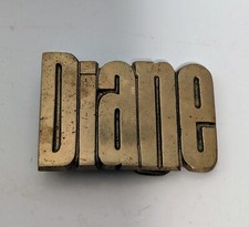 Vintage 1978 Diane Baron Buckle Solid Brass Belt Buckle